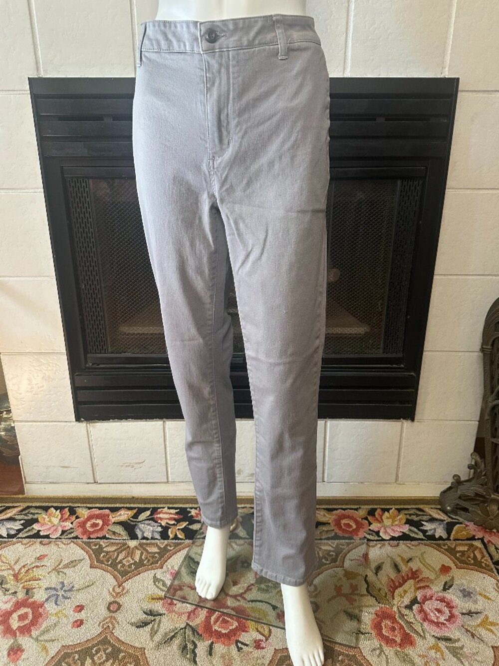 RSQ New York Slim Straight Chino Pants Mens Size 33x32 Gray Cotton Spandex